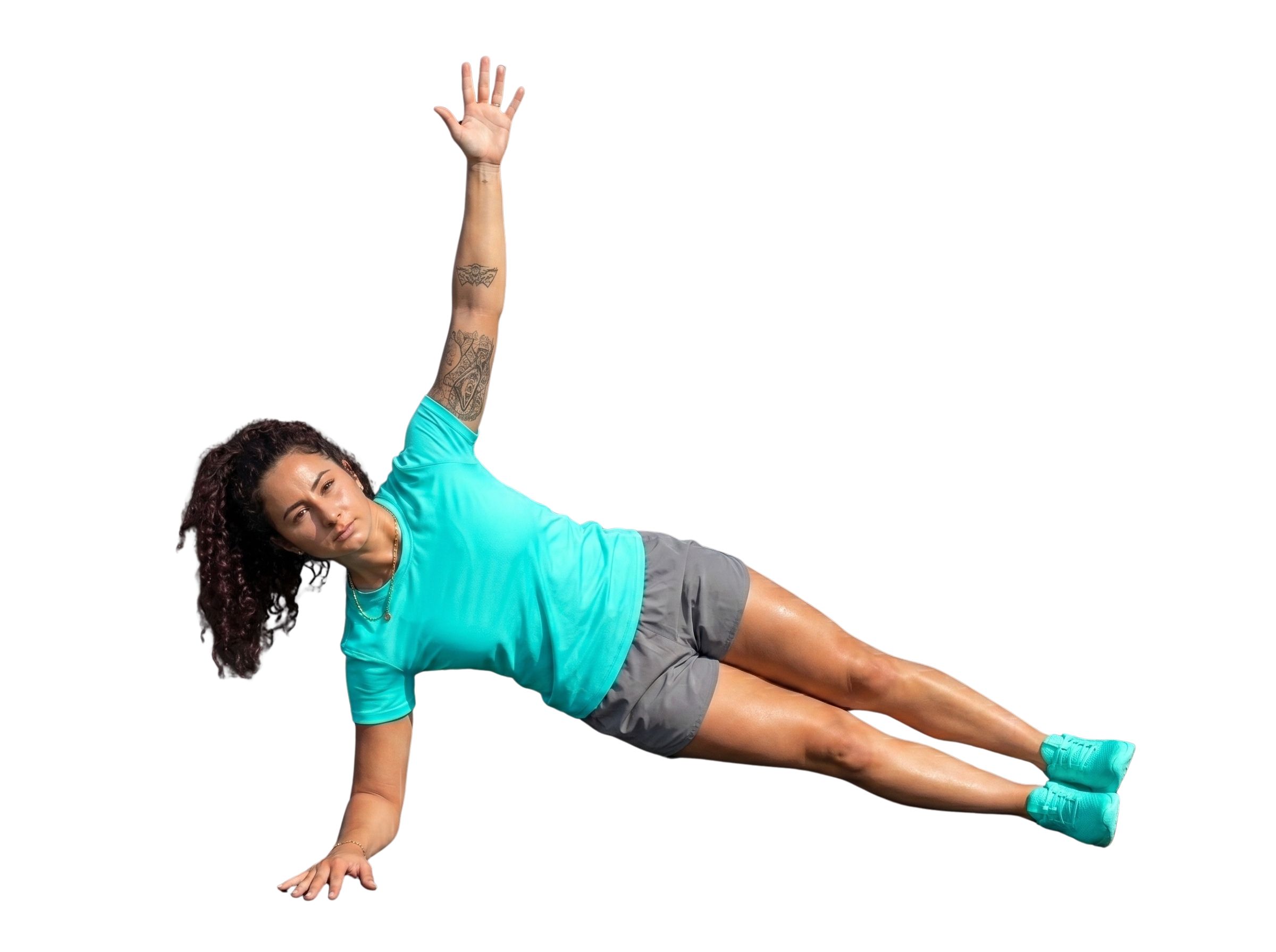 Person demonstrates the side plank exercise