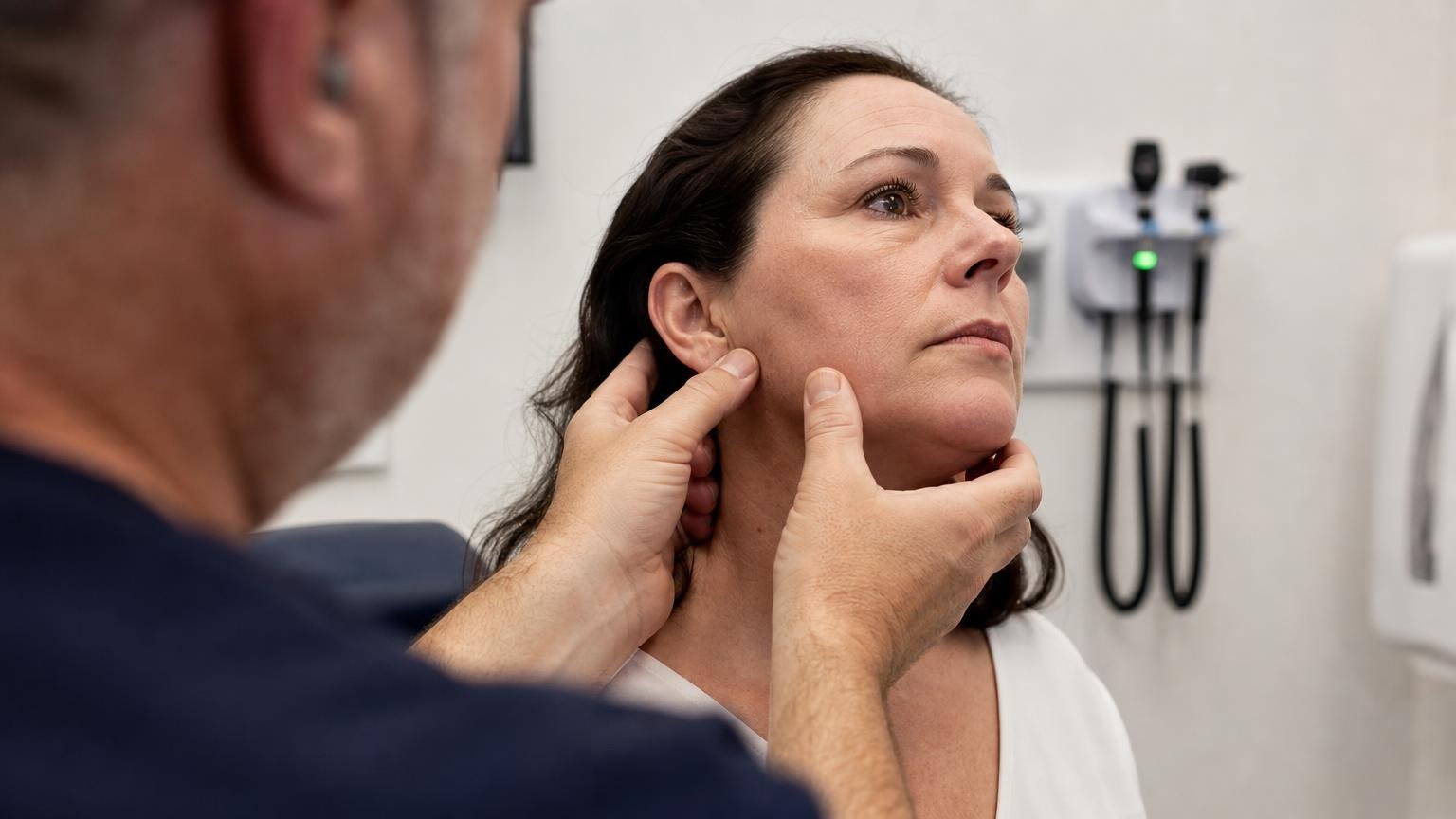 Une femme de 52 ans consulte pour des acouphènes et repart avec un diagnostic à la mâchoire