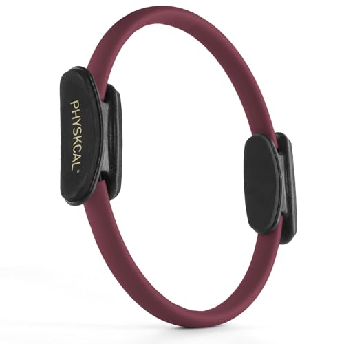Physkcal Pilates Ring, 15-Inch Magic Circle With Thick Padded Handles, Plum